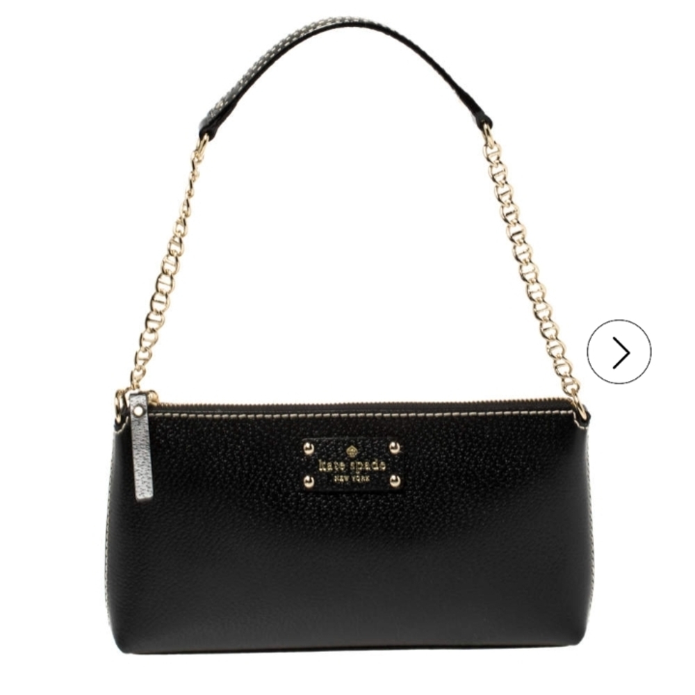 Kate Spade Black Shoulder Bag with Gold Accents